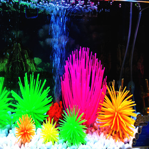 <span class=keywords><strong>Aquarium</strong></span> Fish Tank Ornement Artificielle Silicone Anémone de Mer Oursin Décoration - Product Image 4