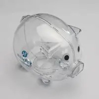 Cofrinho de porco transparente personalizado, venda por atacado
