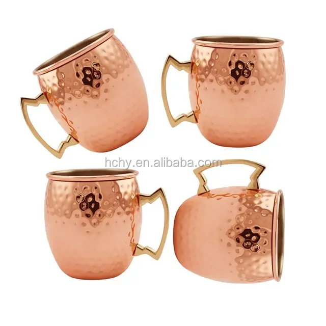 Top quality coffee beer copper moscow mule copper mugs set of 4