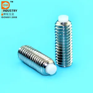 PDM Thép Không Gỉ Nylon Tip Grub Vít, Hex Socket Cao Su Tipped Set Screws Với Nhựa Tip