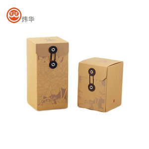 Caixas de Papel Kraft Personalizadas com Design de LOGO para Atacado, Caixas de Papelão Fechadas com Fita de Cordão, Embalagem Dobrável para Garrafa - Product Image 2