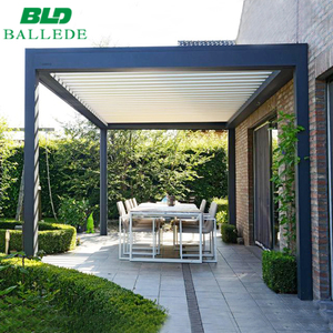 Cuchillas dobles spa piscina gazebo motorizado de techo de rejilla de aluminio pérgola para jardín - Product Image 3