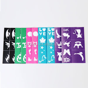 <span class=keywords><strong>Farfalla</strong></span> riutilizzabile Shimmer temporaneo Glitter tatuaggio adesivo stencil PVC tatuaggi temporanei per le donne - Product Image 3