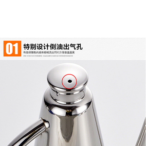 contenedor de almacenamiento de botella de aceite de oliva puede "drizzler" cruet goteo libre pico de acero inoxidable oilcan - Product Image 6