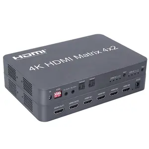 4 K 4x2 HDMI 矩阵 4 HDMI 输入开关和分裂到 2 HDMI 显示器