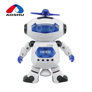 플라스틱 360 회전 춤 로봇 장난감 라이트