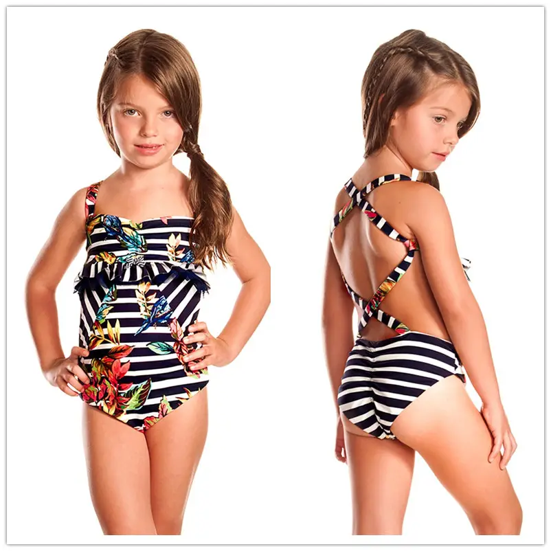 Großhandel Gedruckt Junges Mädchen Bademode Süße Badeanzug Bikini Für Kinder