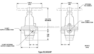 프랑스 Raygas R1301HP 고압 규칙 1301G 질소 가스 압력 규칙 - Product Image 2