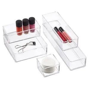 Wholesales Transparent Clear Acrylic Stackable <strong>Drawer</strong> Storage Organizers Rack <strong>Tray</strong> - Product Image 1