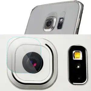 Arka Arka Kamera Lens Flaş Temperli Cam Koruyucu Kapak Için Samsung S6 S7 Kenar
