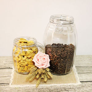 Nhà & Vườn Chất Lượng Cao Glass Kẹo <span class=keywords><strong>Jar</strong></span>/Vuông Glass <span class=keywords><strong>Jar</strong></span>/Cookie <span class=keywords><strong>Jar</strong></span> Glass Với Niêm Phong Kẹp Khóa Nắp - Product Image 5