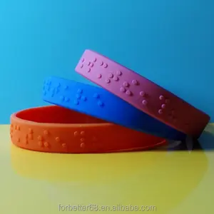 Pulseras en relieve, pulseras de Braille, pulseras sólidas