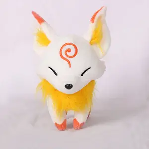 custom kids cute fox stuffed animal plush toy with long tail