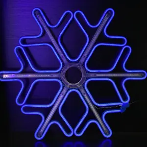 Màu Xanh bông tuyết Led Neon dây Ánh Sáng giáng sinh vui vẻ Motif ánh sáng đầy màu sắc 2D nhấp nháy trang trí Giáng sinh - Product Image 2