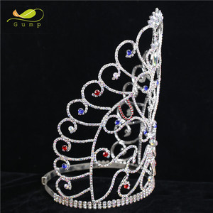 Grande Tiara Metallica per Concorsi di Bellezza, Corona da Regina all'Ingrosso - Product Image 2