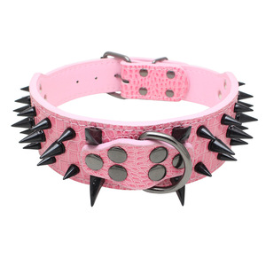 Wholesale Custom New Fashion <strong>Spike</strong> <strong>Dog</strong> <strong>Collar</strong> Adjustable Leather Pet <strong>Collar</strong>