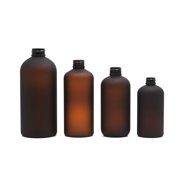 Amber buzlu plastik şişeler yumuşak dokunmatik mat Finish 10ml 1000ml