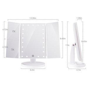IFINE Écran tactile réglable 22 LED <span class=keywords><strong>Miroir</strong></span> de maquillage cosmétique avec lumières Meilleures ventes Charge USB <span class=keywords><strong>Miroir</strong></span> de bureau à <span class=keywords><strong>180</strong></span> degrés - Product Image 2