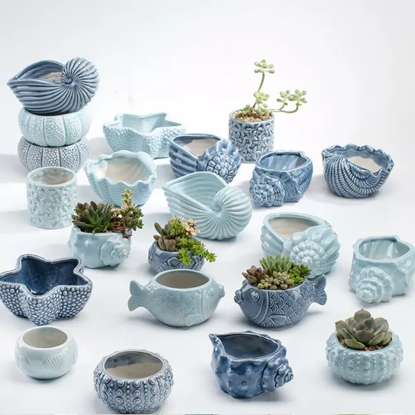 Ocean Style ceramic planters for home decoration