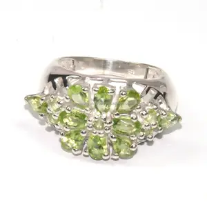 Prong Setting Marquise Shape Peridot Gemstone 925 Sterling Silver Designer Ring Jewelry Wholesale Manufacturers & Suppliers