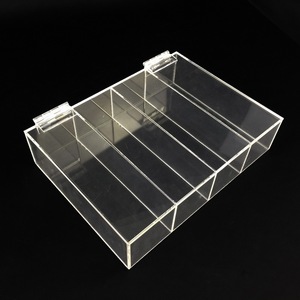Factory Wholesale large cast 5 Compartments Clear Acrylic Storage Box with Lid