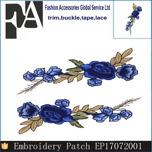 Toppe Ricamate con Applicazioni di <span class=keywords><strong>Rose</strong></span> Blu Scuro alla Moda per Abbigliamento - Product Image 6
