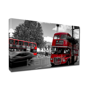 Pintura de Arte de autobús rojo de Londres sobre lienzo envuelto - Product Image 2