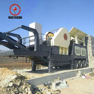 VOSTOSUN 41ton 12000x2450x3950 AC 价格为移动石材 Jaw 式破碎机出售