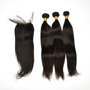 Recto barato de la trama del pelo humano de la cutícula completa virgen malayo de la trama del pelo - Product Image 1