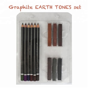 高品質woodlessパステル黒鉛描画地球トーン非毒性画材noウッドリードketch鉛筆チケットアートセット - Product Image 6