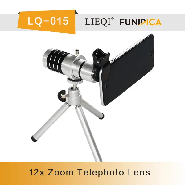 Cámara del teléfono móvil 12x zoom telescopio lente objetivo teleobjetivos