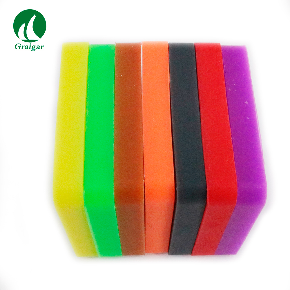 Shore A Durometer Test Block Kit | Hardness Calibration Block For Type A Durometers, 7 Color Rubber Block Set
