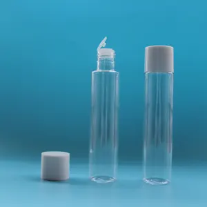 110ml alto claro botella de plástico para mascotas con doble pared tapa