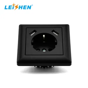 Europe 16a wall socket with usb 3400mA DUAL charging outlets mounted in dinning table conference table