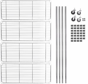 Scaffale Vivinature a 4 Ripiani Cromato su Ruote - Product Image 6