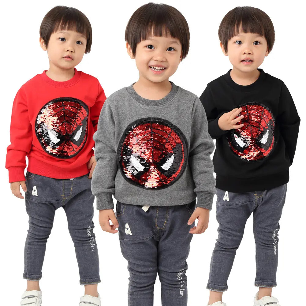 Kinder Baumwolle Pullover Sweatshirt Kinder Sweatshirts mit Pailletten Kinder Winter Sweatshirts Hoodies