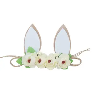 Burst sells handmade flower hair crown bunny ear headband kids