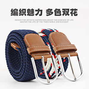 Nouvelle <span class=keywords><strong>ceinture</strong></span> élastique <span class=keywords><strong>tressée</strong></span> <span class=keywords><strong>en</strong></span> alliage à boucle décontractée pour hommes et femmes, <span class=keywords><strong>en</strong></span> <span class=keywords><strong>cuir</strong></span> PU confortable - Product Image 3