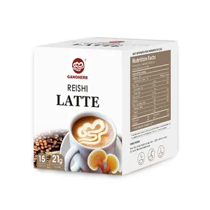 Oem הסיטונאי 4 ב 1 רישי פטריות latte lingzhi ganoderma קפה צמחים מיידיים בריא קפה קפה