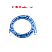 Cable de Datos USB2.0 Transparente Azul con Puerto Cuadrado para Impresora, Cable de Extensión USB AM a BM con Anillo Magnético de Protección