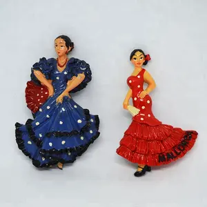 Imán de resina para nevera, bailarina de Flamenco, bailarina