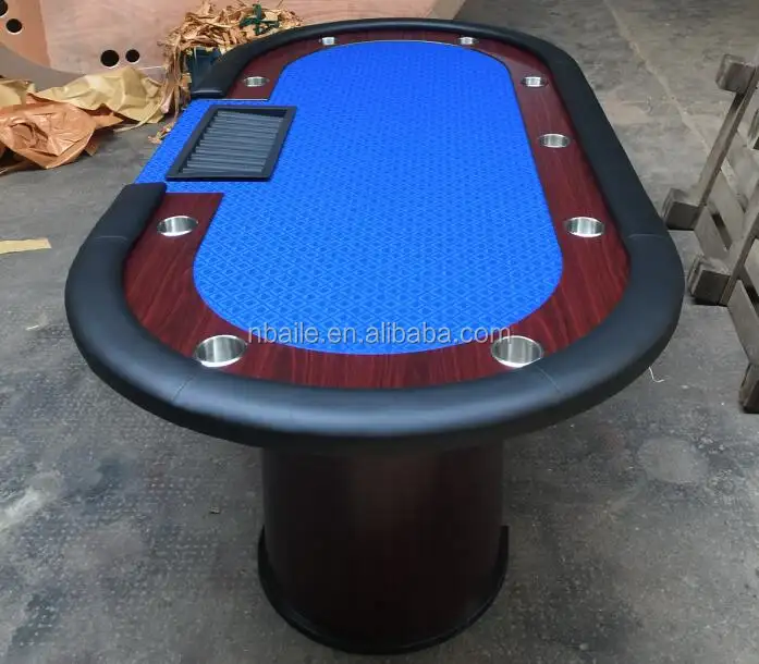 Tabela de poker de madeira de 84 polegadas com bandeja do dealer plástico