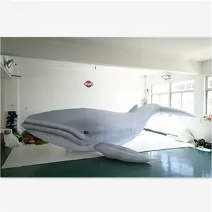 充气蓝鲸海洋主题加强牛津 8m 巨型充气鲸待售