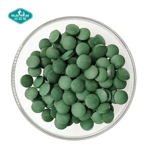 Etiqueta personalizada 100% pílula verde pura 250mg 300mg 500mg spirulina comprimidos fornecedor com embalagem personalizada