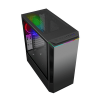 Computer Case Gaming ATX Midi Tower Chassis with USB Ports ARGB Fans 12cm/14cm Tempered Glass Side Panel 0.8mm Thickness Steel