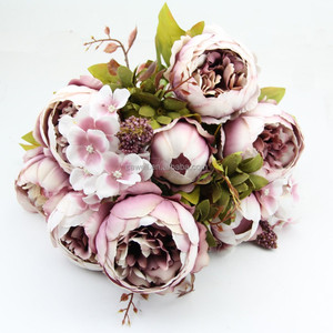 Fleurs en tissu de pivoine vintage à 10 têtes, fabrication artisanale en Chine - Product Image 5