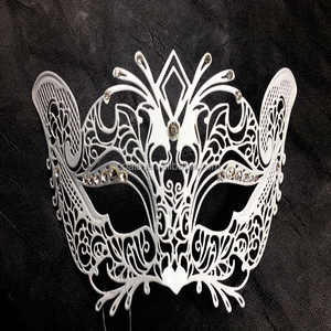 <span class=keywords><strong>Maschera</strong></span> Veneziana Nera in Metallo per Donna, Taglio Laser, Stile Gatto - Product Image 1