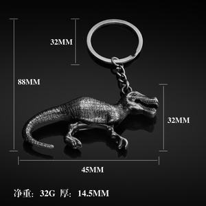 พวงกุญแจไดโนเสาร์โลหะลายใหม่จาก Jurassic <span class=keywords><strong>Quest</strong></span> พวงกุญแจรูปสัตว์โลก พวงกุญแจรูปมังกร ของตกแต่งกระเป๋าเป้ ของขวัญ จี้ห้อยกระเป๋า - Product Image 2