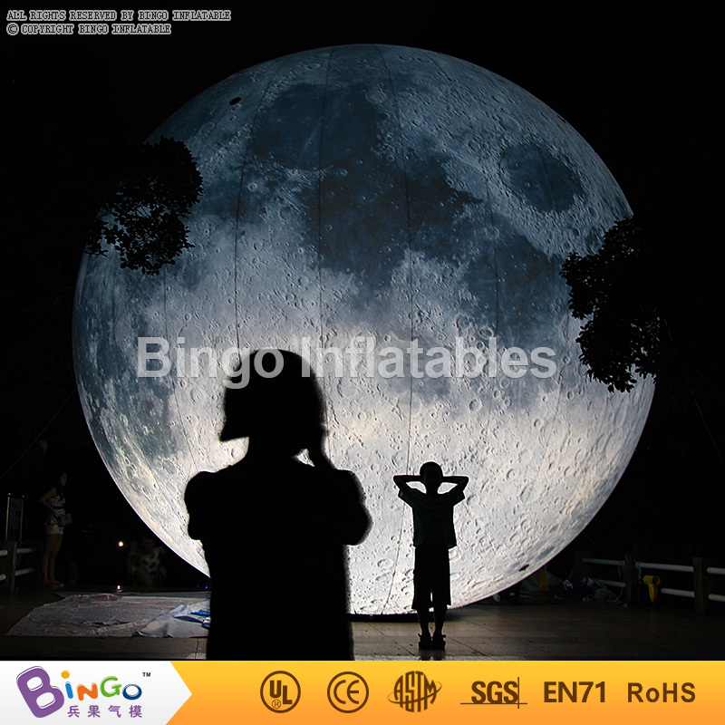 2016 venta caliente LLEVÓ la iluminación de la bola inflable luna para el Festival del Medio Otoño