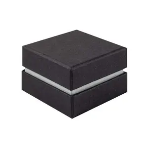 Custom luxury rigid shoulder big black gift belt packaging box with lid